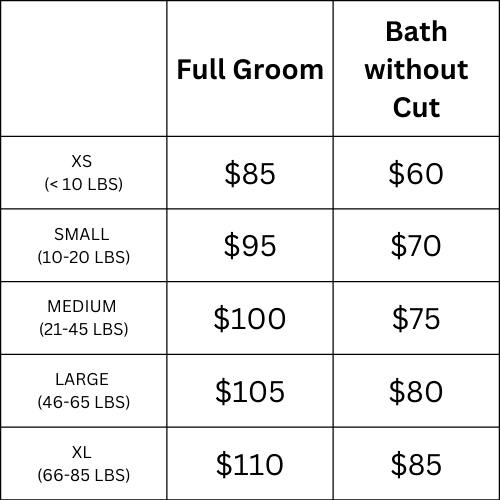 Grooming Pricing